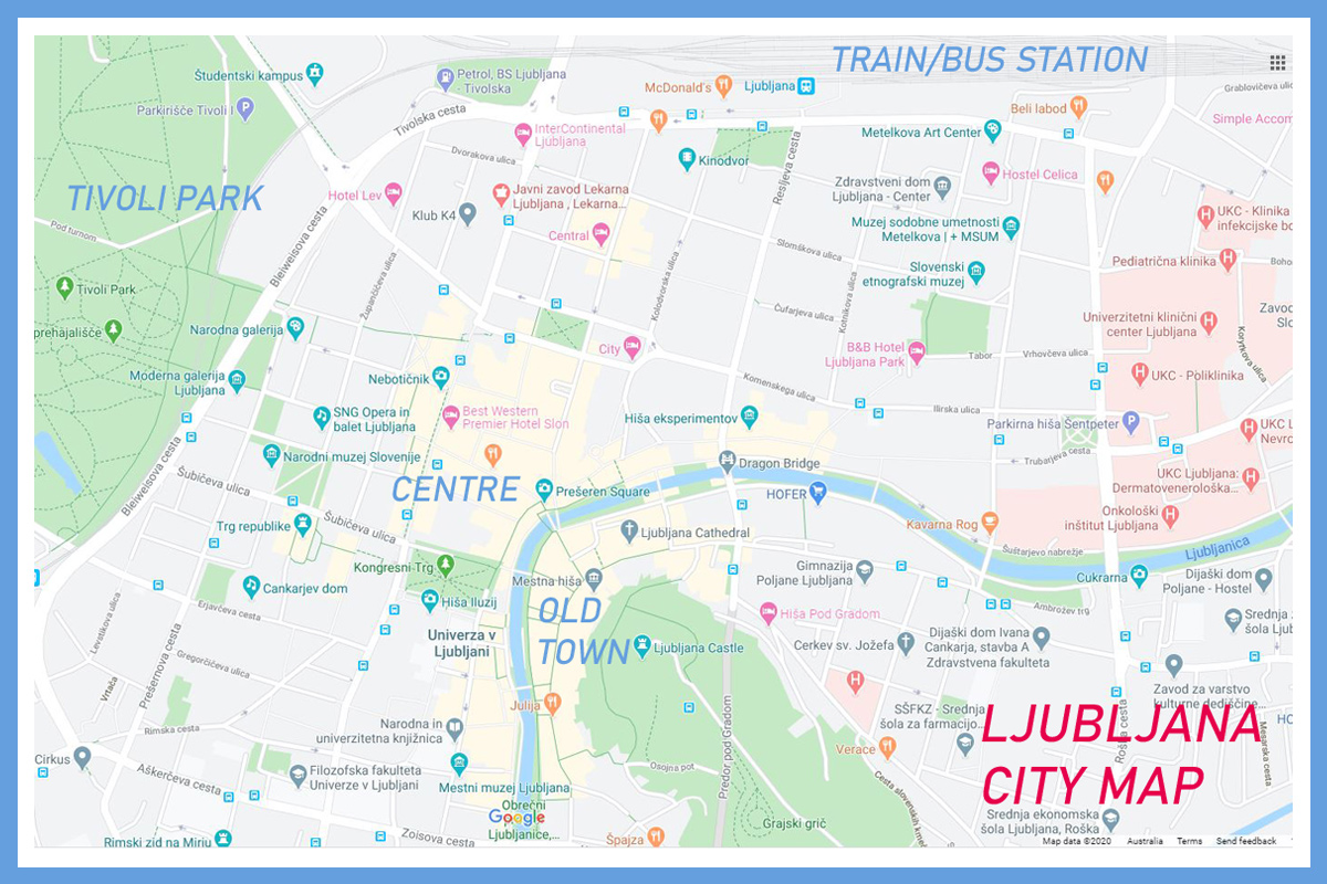 Map of Ljubljana, Slovenia - Sloveniaforyou